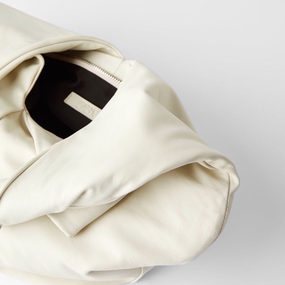 Zara Soft Leather Oval Twisted Shopper Bag NWT - Picture 3 of 10